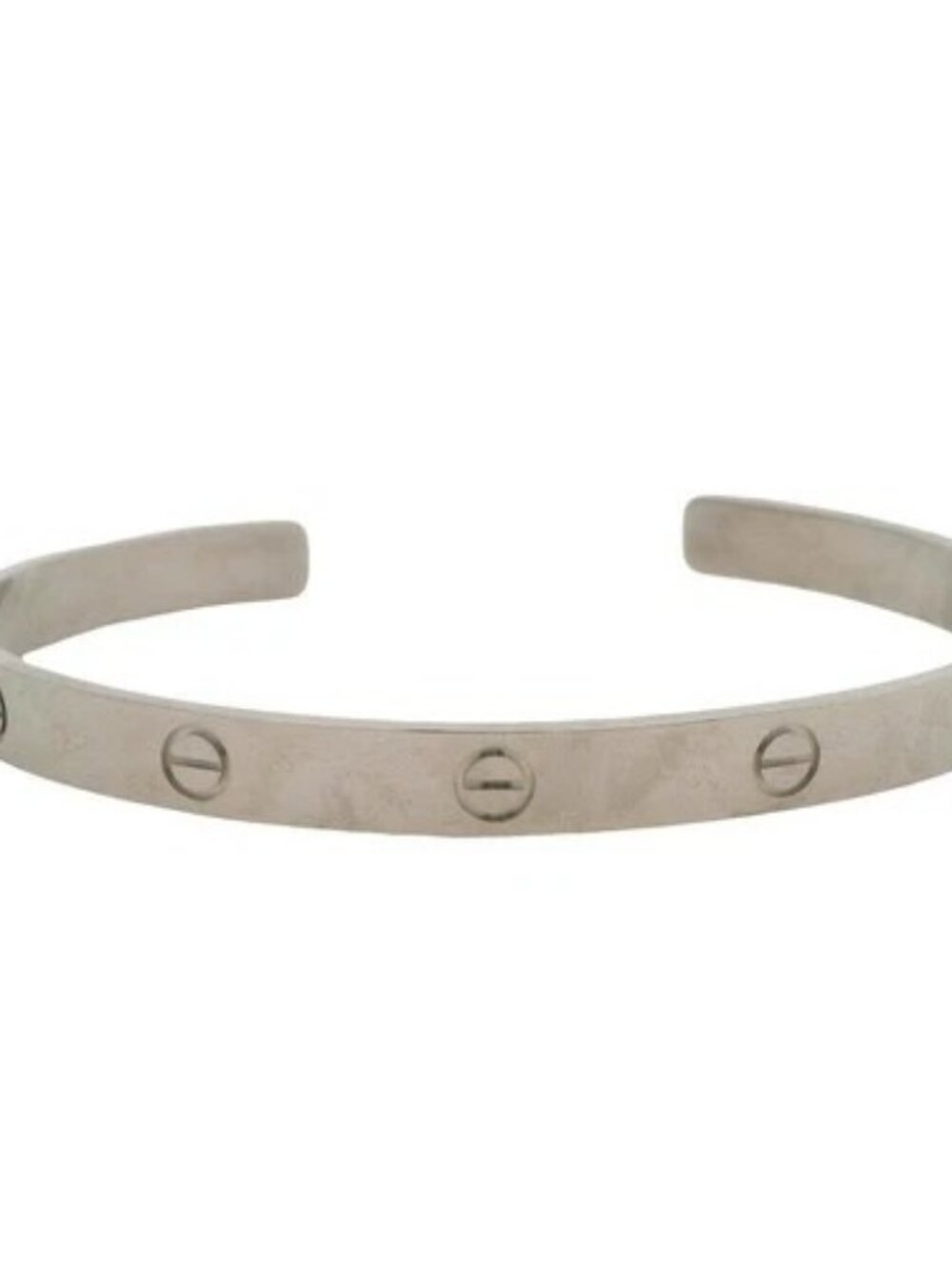 Cartier Solid 18kt White Gold LOVE Screw Cuff 7.5" Bracelet